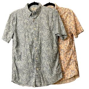 Faherty Size Small Short Sleeve Patterned Shirt Bundle X2